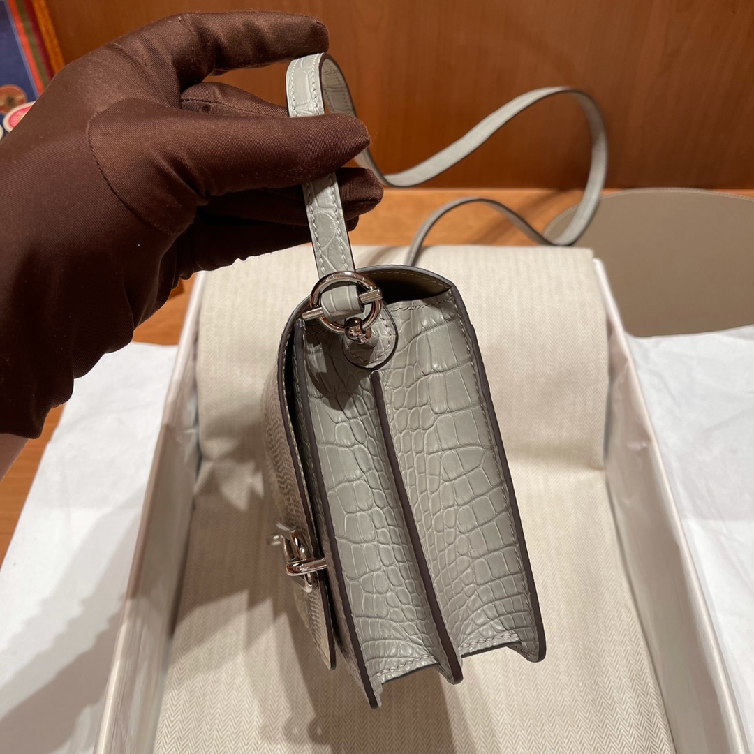 에르메스 룰리스18 은장 리자드 악어가죽